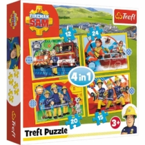 Puzzle Sam, a tűzoltó 4 az 1-ben 12, 15, 20, 24 db-os Trefl