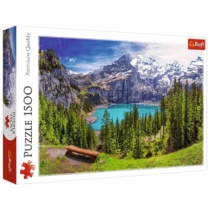 Puzzle Svájci Alpok, Oeschinen-tó 1500 db-os Trefl