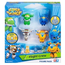 Super Wings 8 db-os figuraszett, Donnie, Classic Bello, Jerome, Classic Mira (kicsi) és mini figurák
