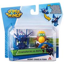 Super Wings Átalakuló játékrepülő 2 db-os készlet, Agent Chace, Todd (kicsi)