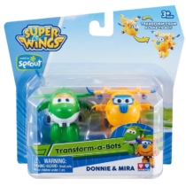 Super Wings Átalakuló játékrepülő 2 db-os készlet, Donnie, Mira (kicsi)