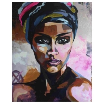 Számos festővászon keretben festékkel és ecsettel Afrikai portré 30x40 cm