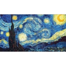 Számos festővászon keretben festékkel és ecsettel Van Gogh Csillagos éj 30x40 cm