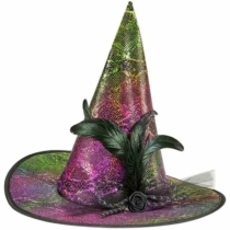 Színes csillogós boszorkány kalap 39 cm