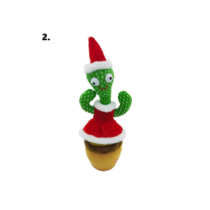 Táncoló és zenélő karácsonyi plüss kaktusz ruhában 32 cm