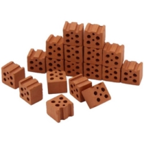 Tégla építőjáték Vörös kocka tégla 30 db-os teifoc - 906701