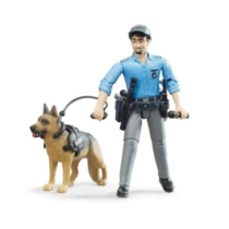 Bruder bworld rendőr játékfigura kutyával (62150)