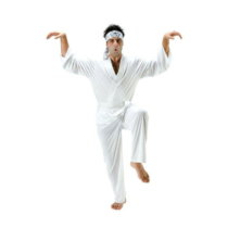 Felnőtt karate jelmez (felső, nadrág, öv, fejpánt)
