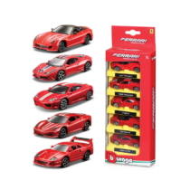 Fém autó játékszett Ferrari piros 5 db-os Bburago
