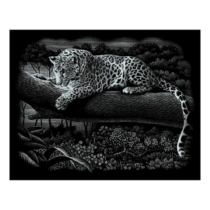 Mammut leopárd ezüst képkarcoló készlet 25,2x20 cm