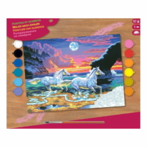 Mammut lovak a vízben számfestő készlet akrilfestékkel és ecsettel