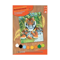 Mammut tigris számfestő készlet akrilfestékkel és ecsettel 22,4x 30,3cm