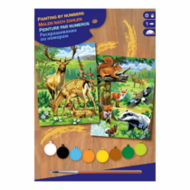 Mammut vadvilág számfestő készlet akrilfestékkel és ecsettel 2 db-os