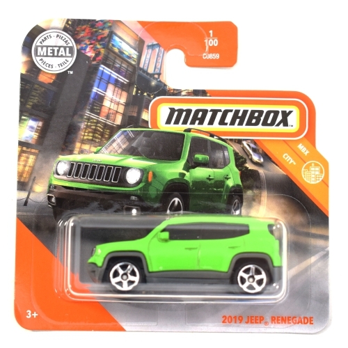Matchbox fém kisautó 2019 Jeep Renegade zöld 1/100