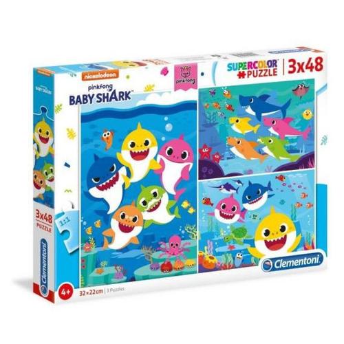 Puzzle Baby Shark cápák 3x48 db-os Clementoni