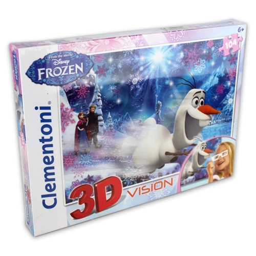 Puzzle Frozen 3D hatású Olaf csúszik 104 db-os Clementoni