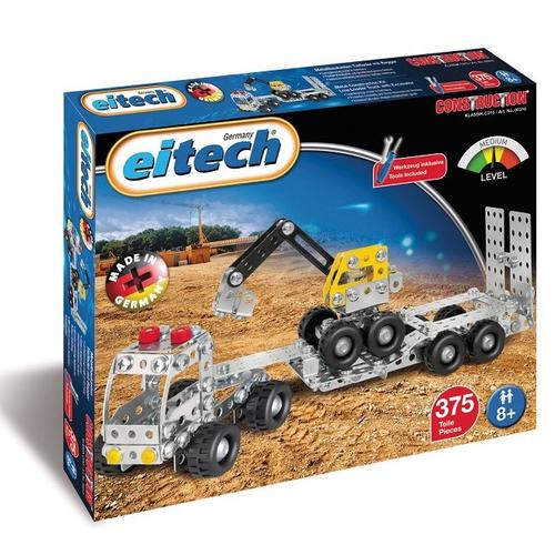 Trailer és munkagép építőjáték 375 db-os szerszámokkal fém Eitech