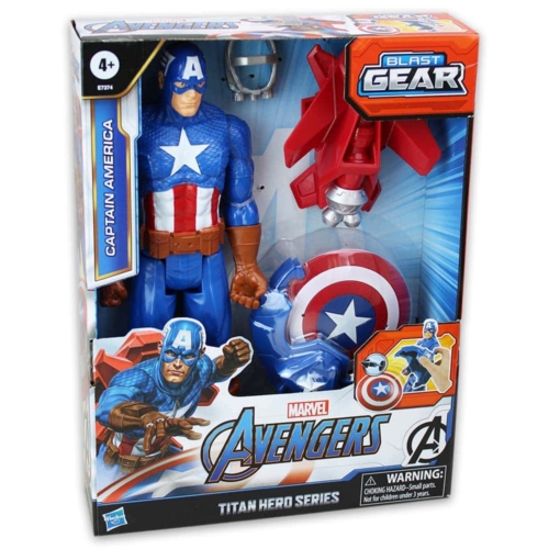 Amerika kapitány játékfigura Bosszúállók Avengers Titan Hero Blast Gear kiegészítőkkel 30 cm