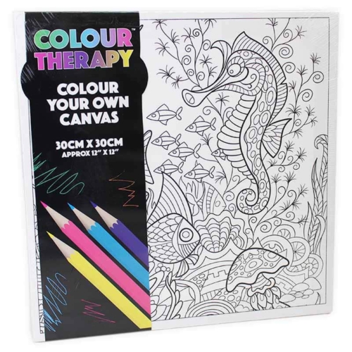 Ceruzával színezhető vászon Tengeri állatok 30 x 30 cm
