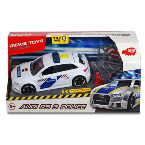 Dickie Toys Audi RS 3 magyar rendőrautó hanggal, fénnyel és kiegészítőkkel műanyag