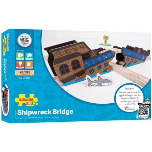 Fa vonat kalózhajó híd kiegészítő szett 2 db-os Bigjigs