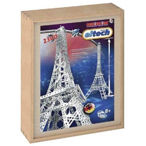 Párizs Eiffel torony építőjáték 2300 db-os szerszámokkal fém Eitech fa dobozban
