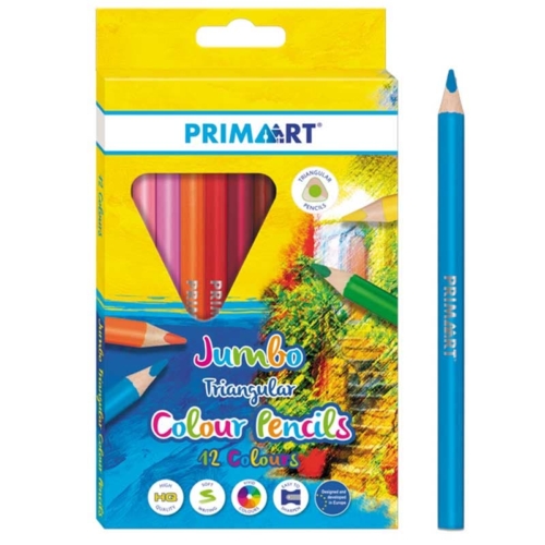 Prima Art Jumbo háromszög alakú színes ceruza készlet 12 db-os