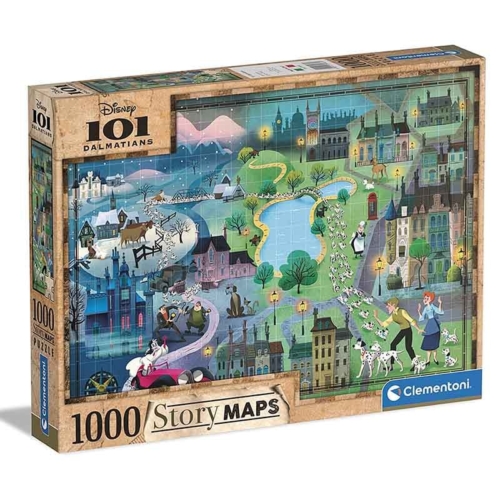 Puzzle Story Maps 101 kiskutya 1000 db-os Clementoni (39665)