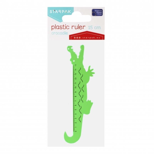 Starpak krokodil vonalzó zöld 15 cm