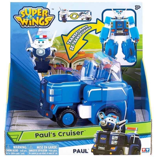 Super Wings Paul's Cruiser átalakuló robot és jármű figurával, Paul