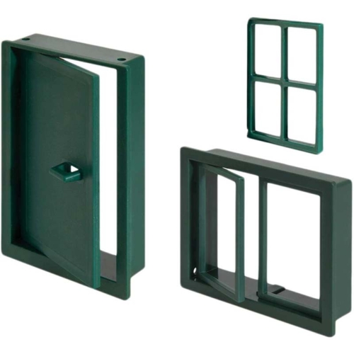 Tégla építőjáték Zöld ajtó és ablak teifoc - 994700