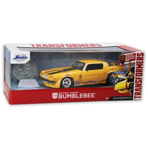Transformers Bumblebee 1977 Chevy Camaro fém autó 1:24
