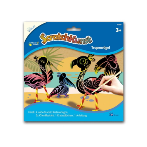 Mammut trópusi madarak kaparós színező készlet